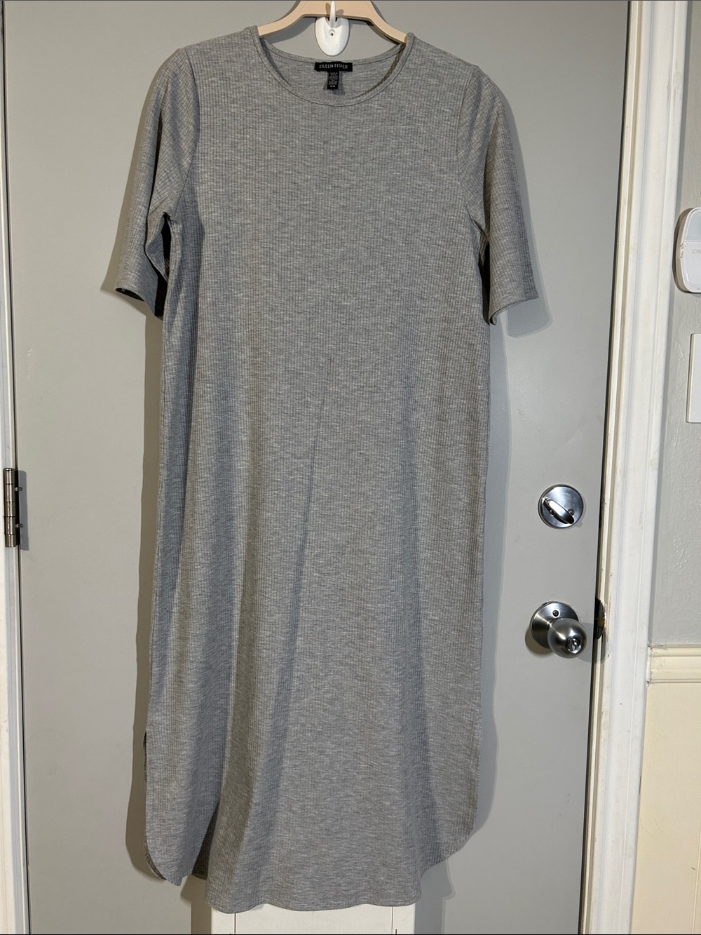 Eileen Fisher Heather Gray Ribbed Midi Dress